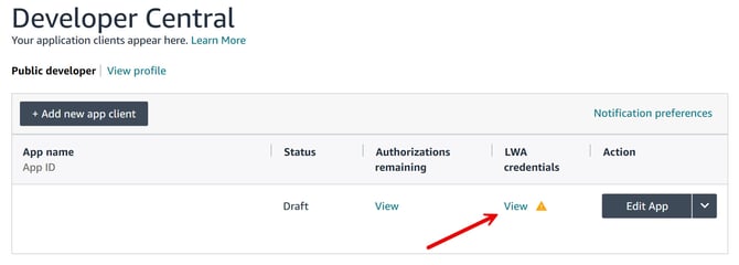 Amazon - LWA Credentials
