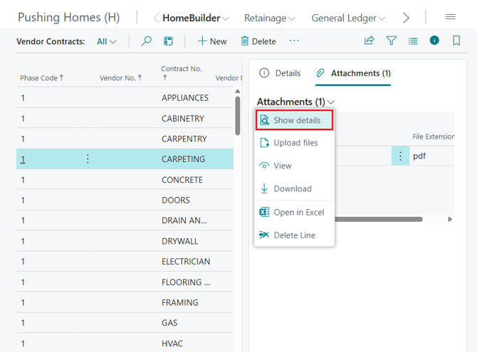 Document management, Show details location for adding Category Code.