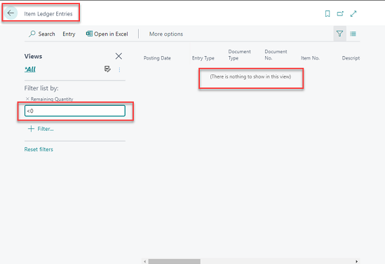 Use of Non- Construction Inventory Items. Item Ledger Entries