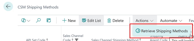 Retrieve Shipping Methods