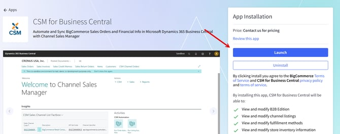 BigCommerce - Launch CSM App