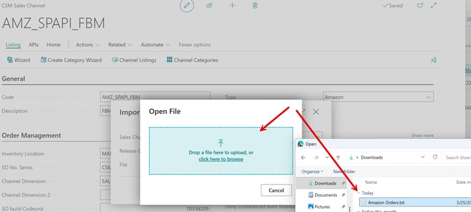Select file to Import